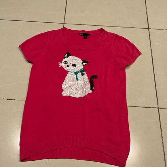 4/$20 Girl’s XL Sequin Cat sweater - Picture 1 of 4